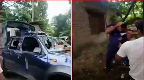 গোপালগঞ্জে পুলিশের গাড়িতে হামলা