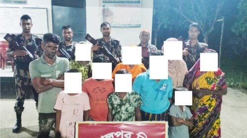 ঝিনাইদহ সীমান্ত দিয়ে ভারতে অনুপ্রবেশ চেষ্টার অভিযোগে আটক ১০